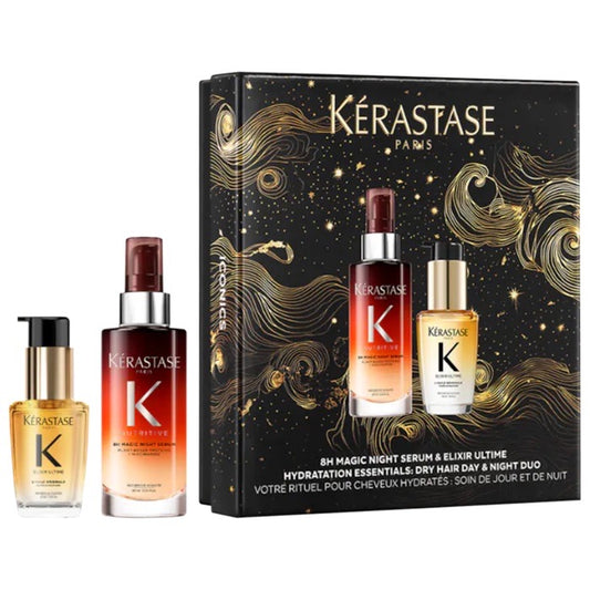 Kérastase Iconic Hair Heroes Gift Set: 8H Magic Night Serum & Mini Elixir Ultime Hair Oil *Pre-Order*