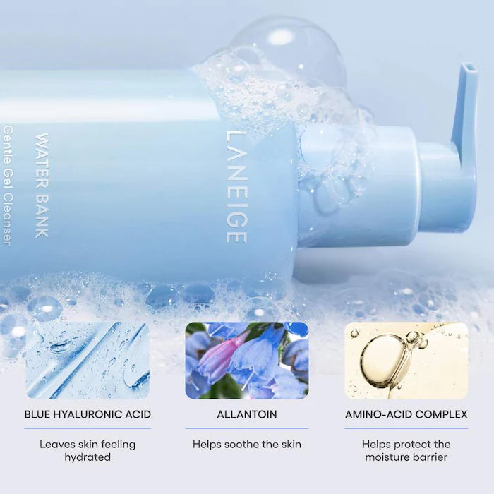 LANEIGE 
Mini Water Bank Gentle Gel Cleanser with Hyaluronic Acid