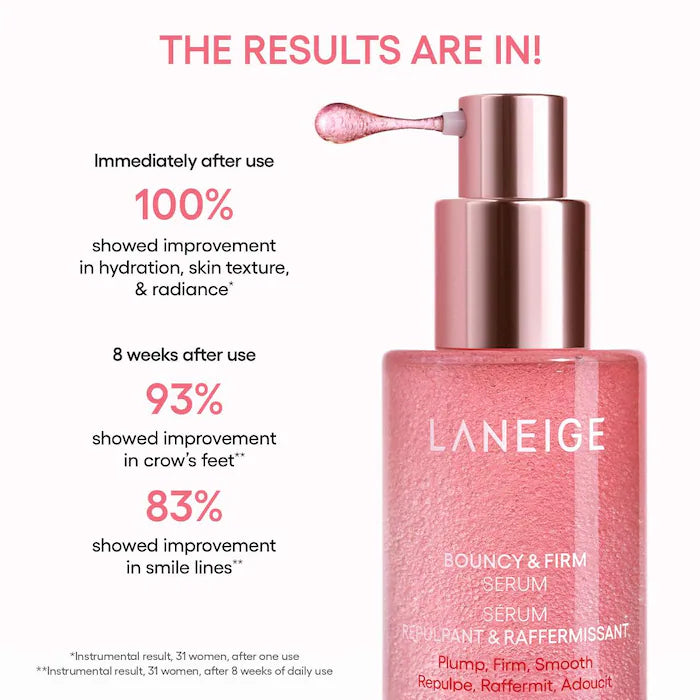 LANEIGE 
Bouncy & Firm Radiance Boosting Serum with Peony & Collagen Complex™