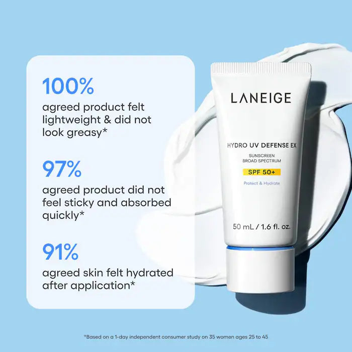 LANEIGE 
Hydro UV Defense Sunscreen Broad Spectrum  SPF 50+