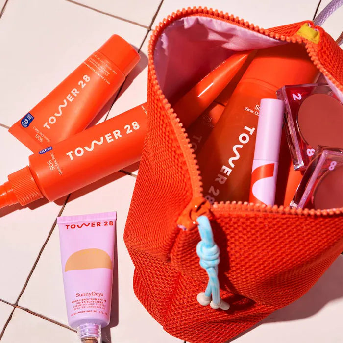 Tower 28 Beauty 
SOS (Store. Our. Stuff) Makeup Bag